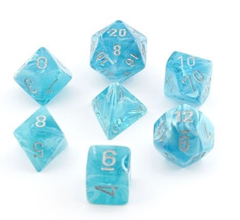 Chessex 7 Die Set 27465 Cirrus Aqua/Silver