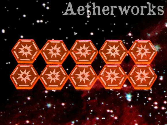Critical Hit Tokens - Flourescent Red (10)