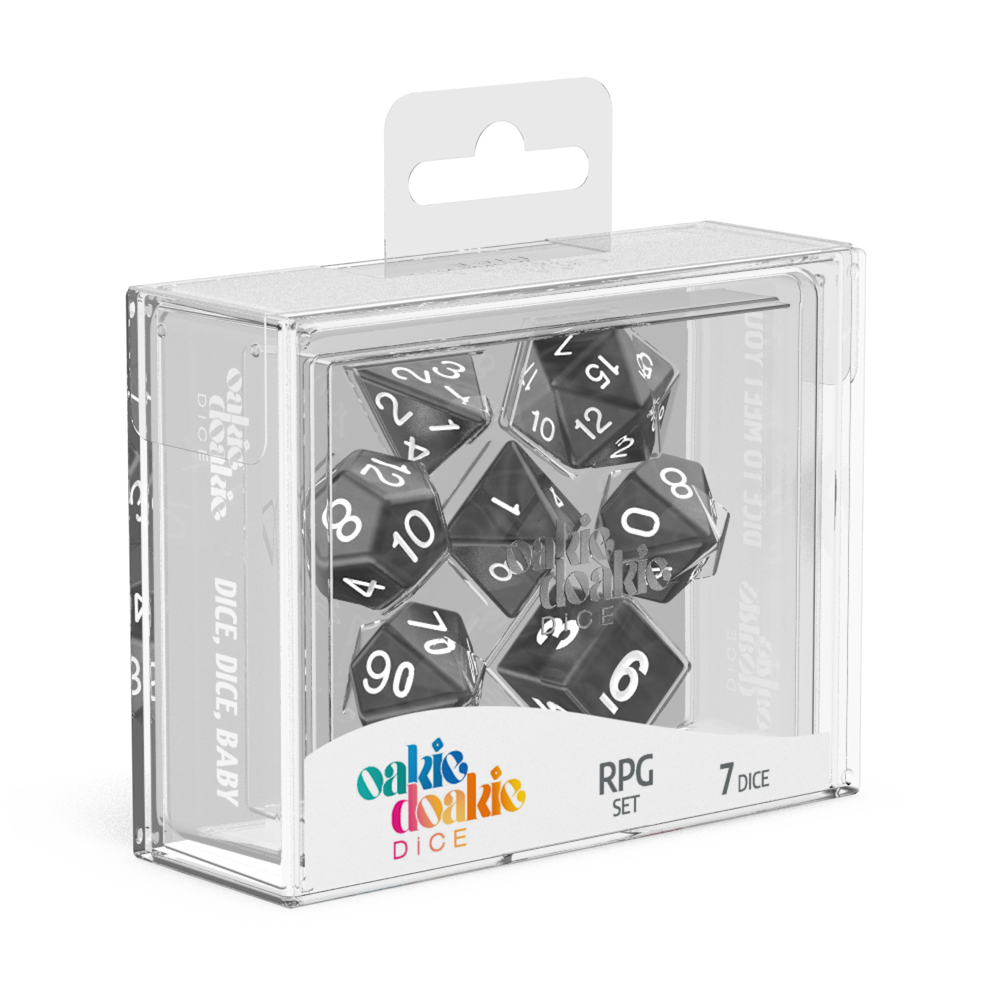Oakie Doakie 7 Die Set Marble Black