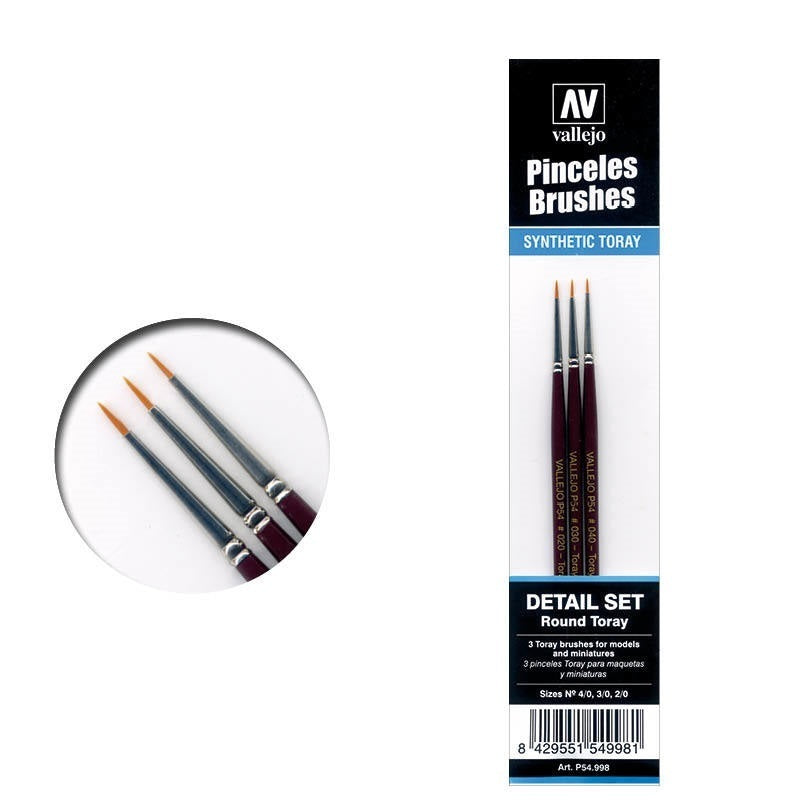Vallejo Paint Brush Set (Sizes 4/0, 3/0 & 2/0)