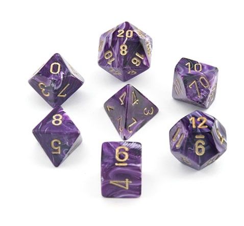 Chessex 7 Die Set 27437 Vortex Purple/Gold